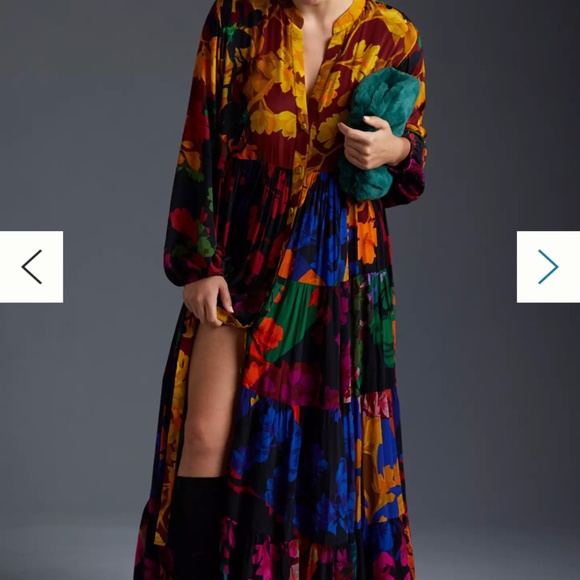 New Anthropologie Siddhartha bansal tiered maxi dress - Picture 2 of 8